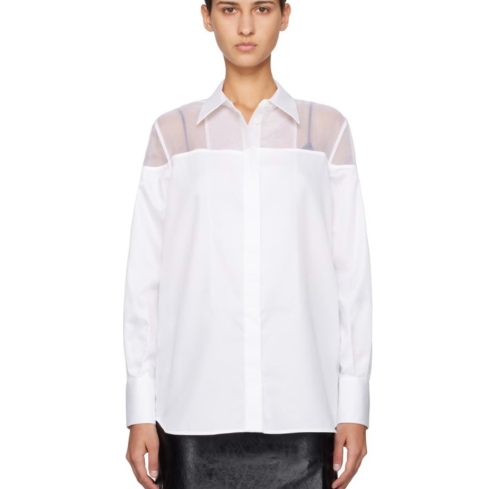 Helmut Lang White Tux Shirt